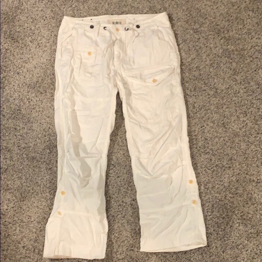White Nautical Cargo Pants